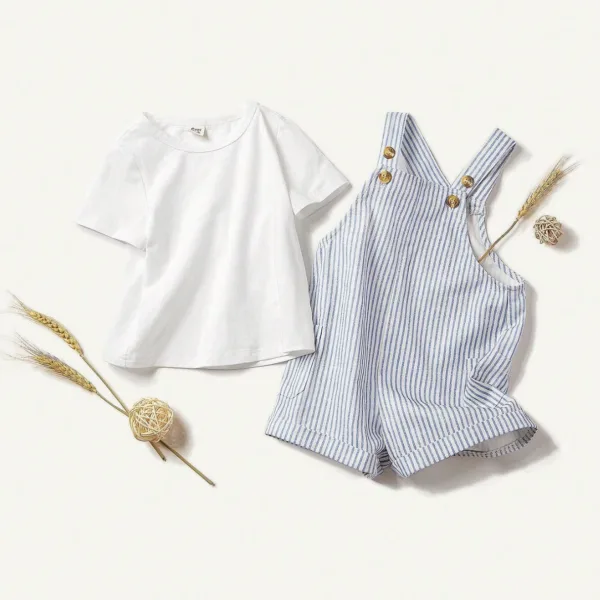 Conjunto de overol y camiseta de algodon